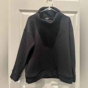 JONES NEW YORK Quilted Black Cowl Pullover size L